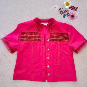 Vintage 90’s Pink Denim Button Down Top